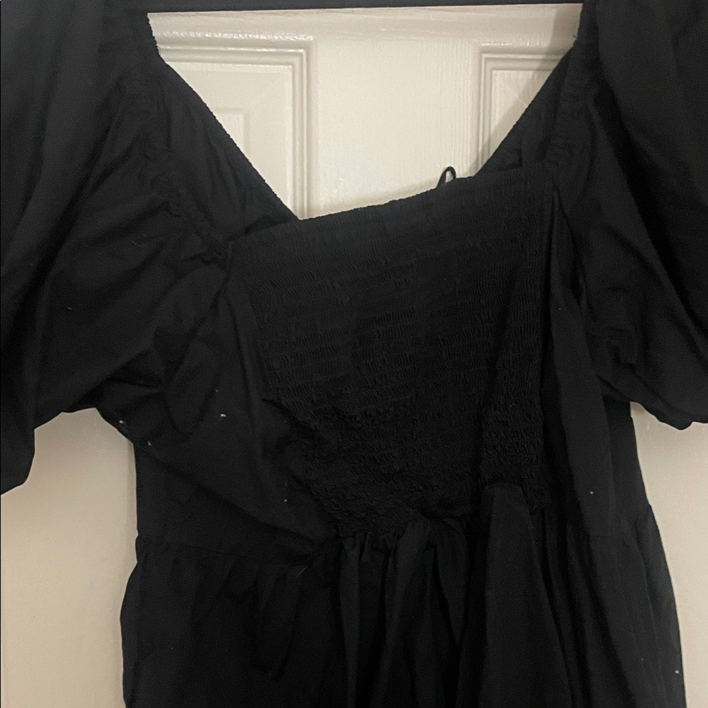 Black Puff-Sleeve Women’s Dress - Picture 6 of 6
